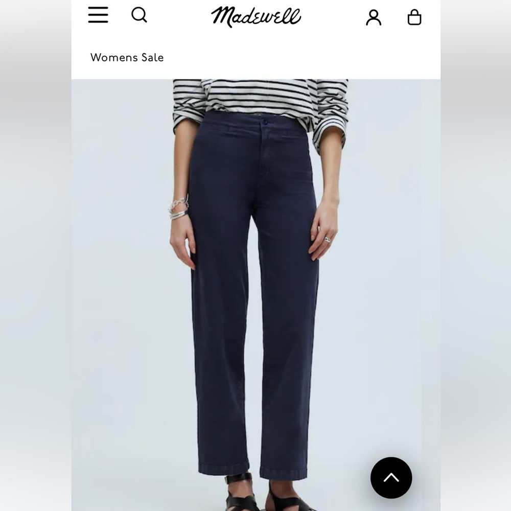 Madewell Emmett Pant Wide Leg Crop in Navy